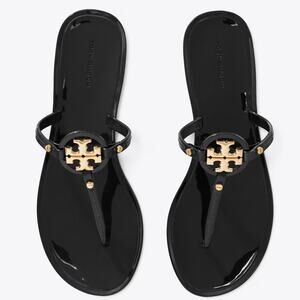 Tory Burch Mini Miller Logo Plaque Jelly Sandals Size 10